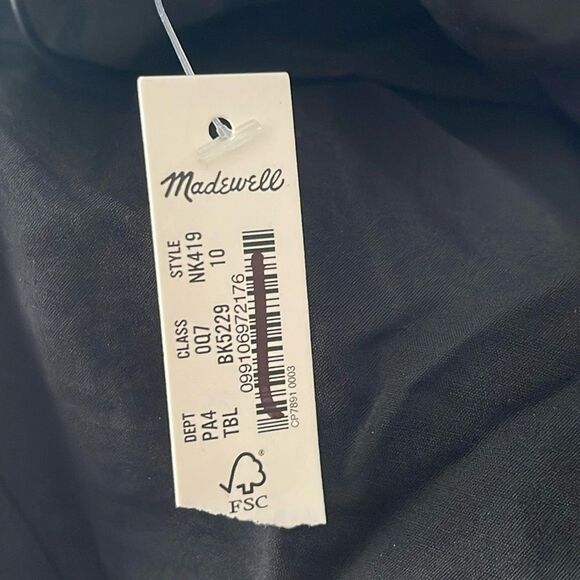Madewell Layton Midi Slip Dress Size 10 in True Black NWT - Picture 8 of 8